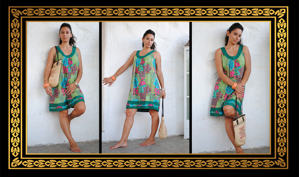 Green Flowerly Short Dress